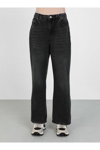Benin Black Denim Straight Trousers - Washable - Benin