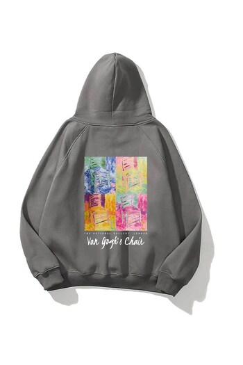 The Champ Clothing Van Gogh's Chair Printed - Smoked Unisex Hooded Hoodie φούτερ