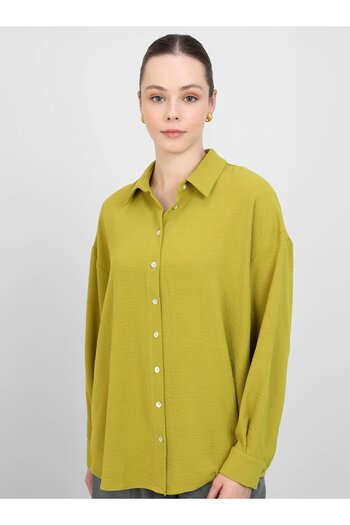 Refka Aerobin Button Detailed Blouse / Shirt - Fat Green -
