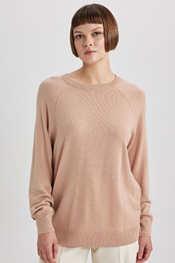DeFacto Relaxed Fit Crew Neck Knitwear Sweater - X3066Az23Wn