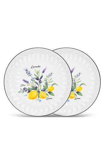 Fissman 2-Piece Plates Lemon Provence Series 26cm Porcelain