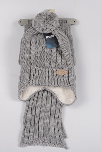mercantoptan 8-12 Years Old 3-Piece Children's Scarf Beret Gloves Set
