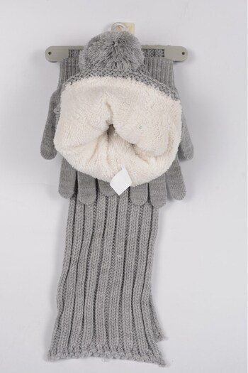 mercantoptan 8-12 Years Old 3-Piece Children's Scarf Beret Gloves Set