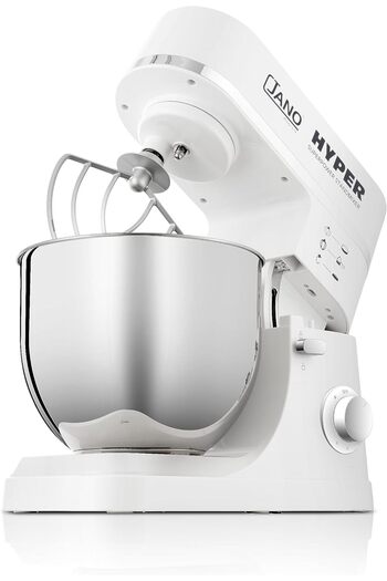 JANO 7L 1200W Electric Stand Mixer Hyper 6 Speeds Control with Pulse, S/S Bowl, White JN1209 2 Years