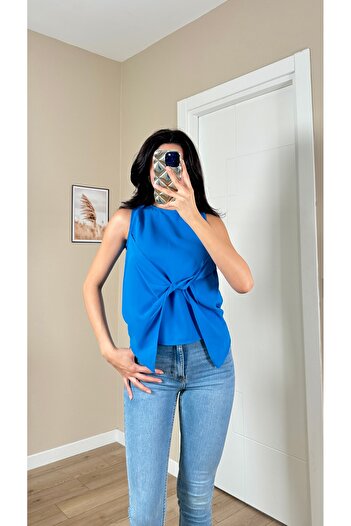 Serica Moda Bağlama Detaylı Kolsuz Bluz