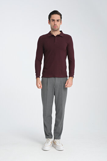 Frappoli Men's Polo Neck Sweatshirt - Regular Fit, Drop Knitted