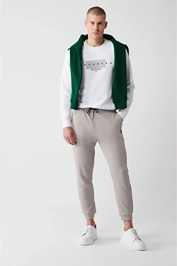 Avva Herren-Jogginghose mit Steingürtel und elastischem Bein, 3-fädig, E 003402