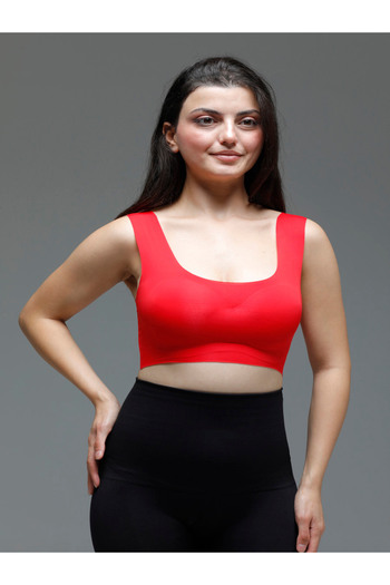 MİSTİRİK Parabita Model - Laser Cut Soft Red Bustier Dress