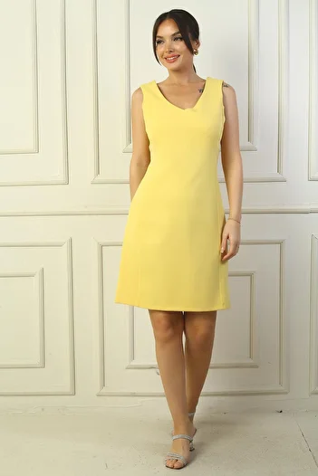 By Saygı V-Neck Classic Short Dress