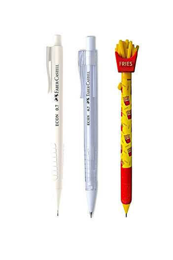 Faber Castell 2Pcs Econ + 1Pcs Micro Fast Food 3-Piece Pen Set Versatil 0.7