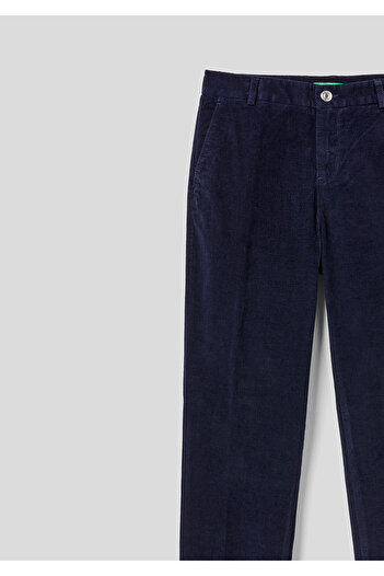 United Colors of Benetton Women's Navy Blue Velvet Chino Pants