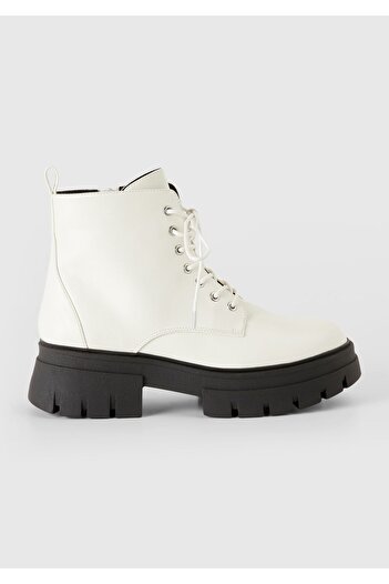 United Colors of Benetton White Faux Leather Women's Boots