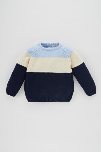 DeFacto Baby Boy Crew Neck Color Block Sweater A3850A523Au