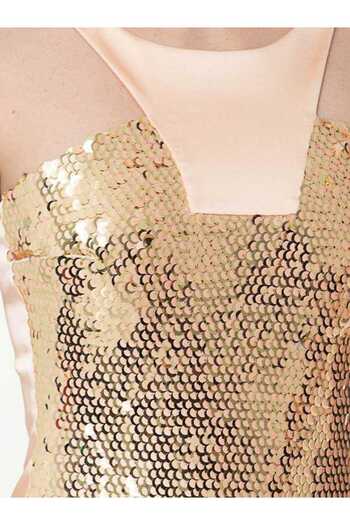 Roman Payetli Yaka Detaylı Mini Gold Abiye Elbise Gold Y1611067_076