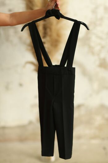 KÜÇÜĞÜM BUTİK Black Salopet Pants and Bow Tie (Salopet-Bowknot)