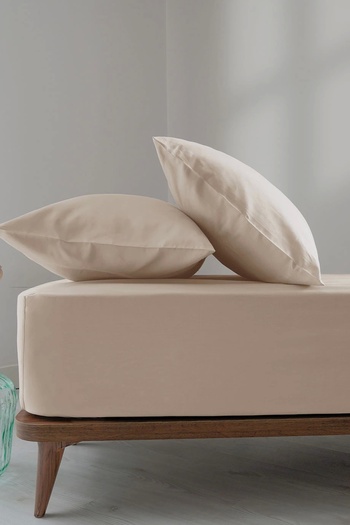 İssimo Home Simply Orchid Beige Cotton Satin Fitted Set 180*200/50*70