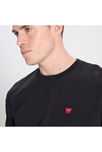WRANGLER Regular Fit Normal Kesim Bisiklet Yaka Siyah Sweatshirt