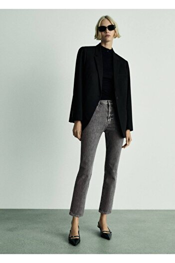 MANGO Woman Claudia Slim Cut Crop Jean Trousers