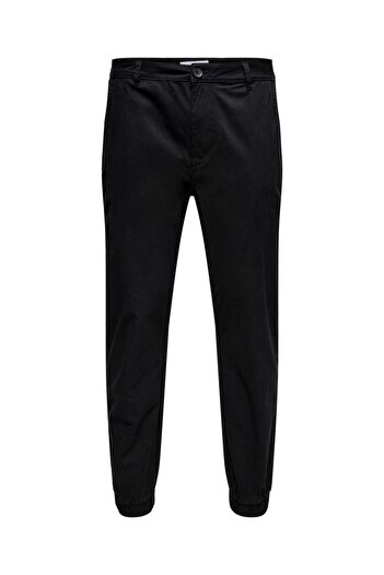 Only & Sons Onscam Aged Cuff Chino 9626 - Чорні чоловічі штани