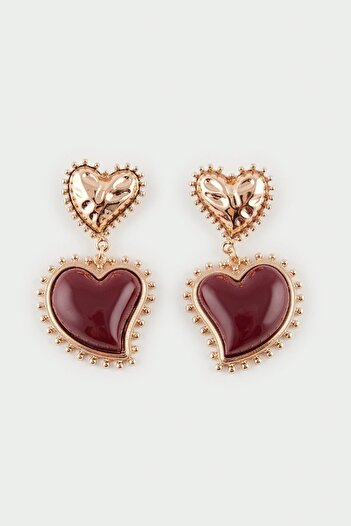 DeFacto Women's Gold Heart Earrings - E2682Axns