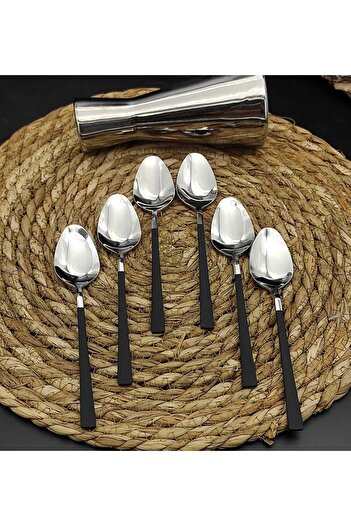 BRONDOFF Stayle Black Steel 6 Piece Dinner Spoons