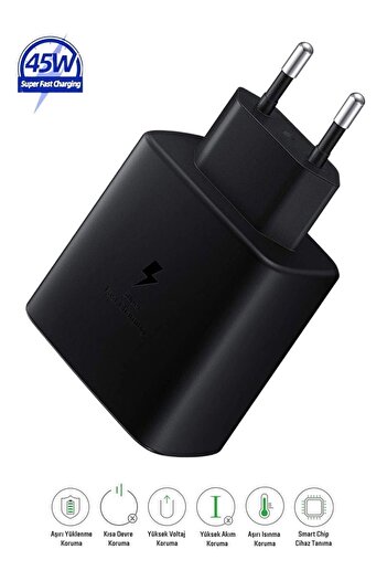 HANPORIUM Samsung Galaxy A34 5G Uyumlu 45W Type-C Super Hızlı Şarj Cihazı Adaptör - İthalatçı Garantili