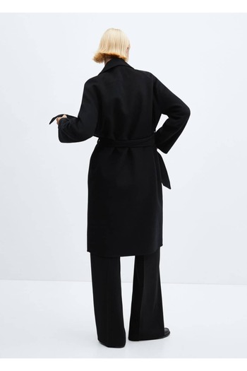 MANGO Woman Χειροποίητο μάλλινο παλτό ζώνης