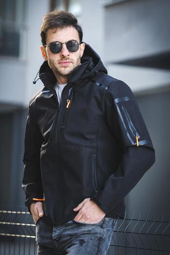 Oksit Juka Men's Softshell Coat - Water, Cold and Windproof, Fur Inside Ski and Camper Coat
