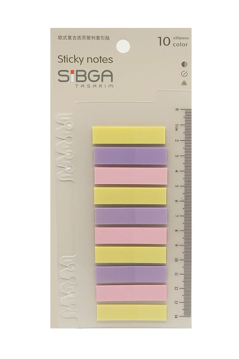 sibga tasarım Transparent Colored Post-It Note Paper - 200 Sheets Bookmark Sticker