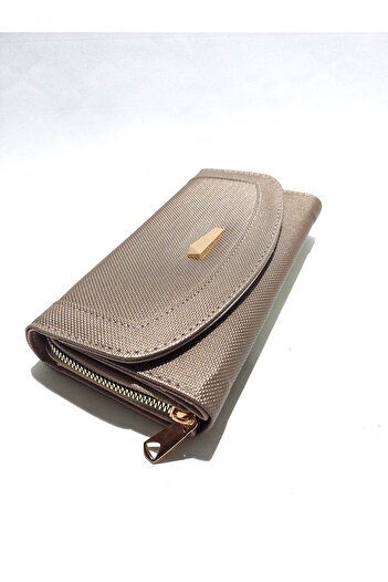 Newish Polo Envelope Model Covered Zippered Faux Leather Women's Portfolio Wallet-Large Size