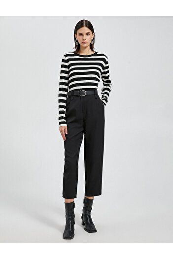 Koton Basic Knitwear Sweater Long Sleeve Crew Neck Cashmere Textured