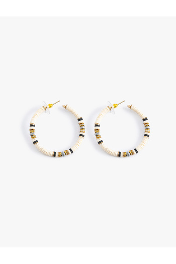 Koton Multicolored Beaded Hoop Earrings
