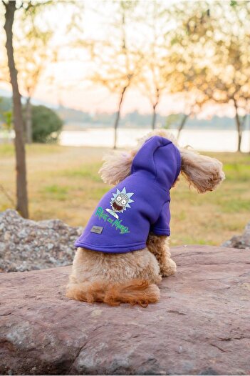 Buddy Store Cat & Dog Outfit Clothes Outfits Sweatshirt - Rick & Morty Printed Purple Sweatshirt