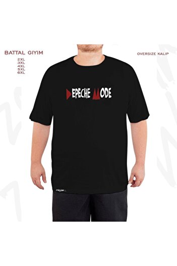 ZOKAWEAR Tricou negru supradimensionat cu imprimeu Delta Depeche Mode Battal (Bol) Mold