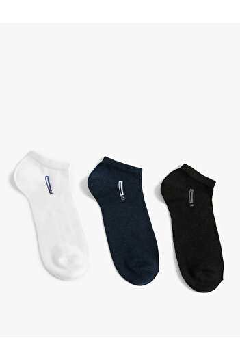 Koton Set of 3 Booties Socks Multicolored Geometric Pattern