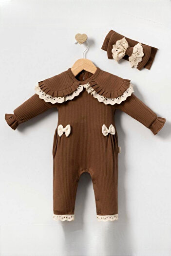 Cherub Baby Adel Scalloped Ruffled 100% Cotton Baby Girl Jumpsuit