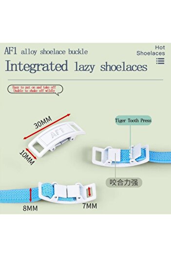 srtfootcare Metal Locking Plug Drop New Generation Locking Elastic Shoelaces 1 Pair White