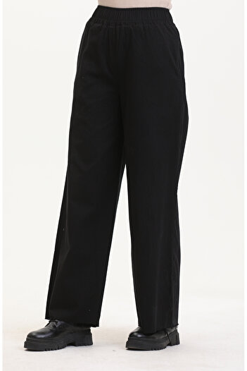 sefamerve Black Elastic Waist Jeans - 1793Ey-01
