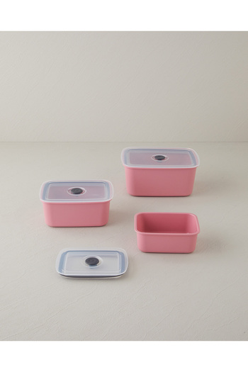 English Home Calvina Plastic Storage Container - 3 Pieces, 450X950X1800Ml, Pink