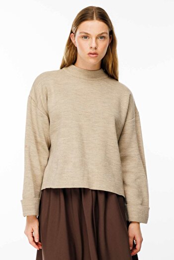 Hooopstore High Collar Mink Sweater
