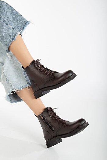 MaskButik Καφέ Aster Skin Boots - Lace Up