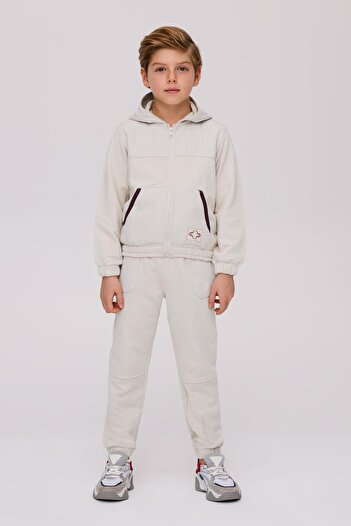 Nebbati Bg Store Boy's Ecru Tracksuit Top