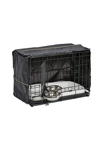 Midwest iCrate Double Door Dog Cage with Cover, Bed and Bowls - 22 inches - XSmall