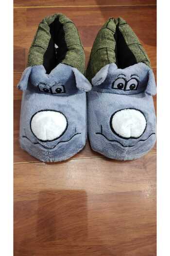 THE TWIDDLERS Twidy Figured Gray Winter Warm Home Shoes