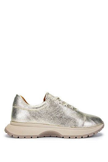 Tamer Tanca Kadın Hakiki Deri Altın Rugan Sneakers & Spor Ayakkabı