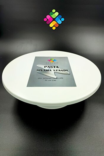 Dekamis Pasta Sıvama Standı 33 Cm Döner Başlıklı + 10 Lu Krema Sıkma Torbası