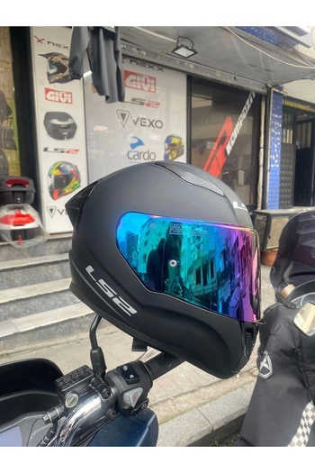 LS2 Rapıd 2 Mat Siyah Kask - Gökkuşağı Vizör Spoiler