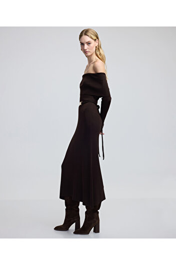 İpekyol Slim Belted Knitwear Dress