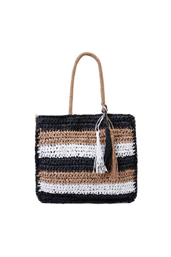 Desa Aileen Beige Women's Straw Shoulder Bag