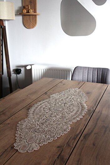 DDHOME Lace Cord Knitted Detail Table Runner Fiskos Cover 100X35 cm 1007-Lace